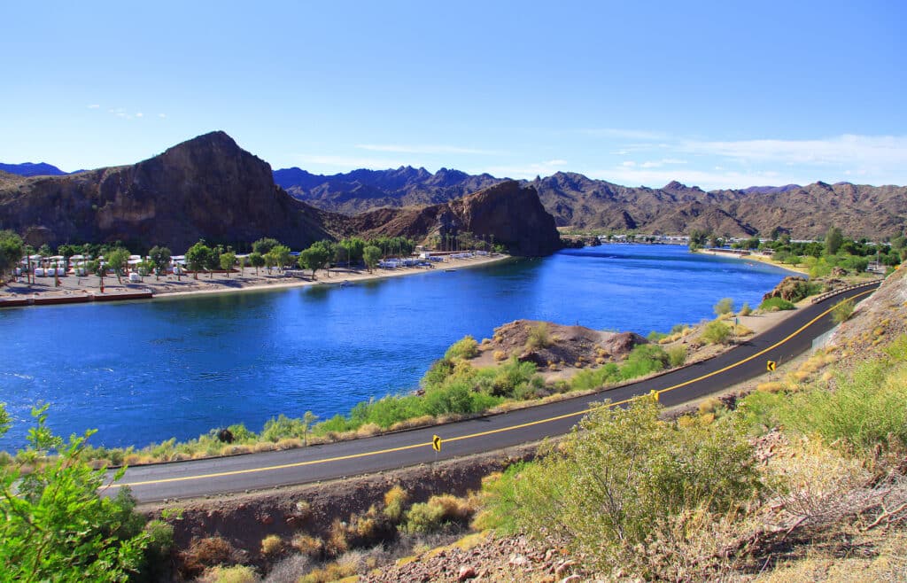 Scenic landscape of lake Havasu in Arizona